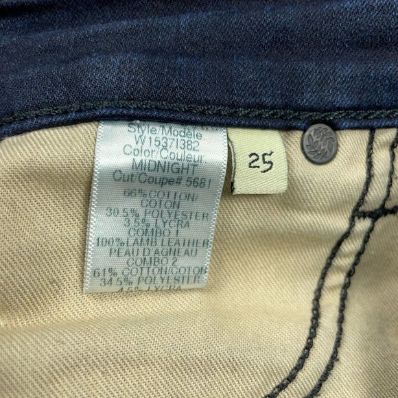 Rag & Bone Riding Jodhpurs Jeans Womens Sz 25 (27x29) Midnight Wash Lamb Leather - Picture 8 of 15